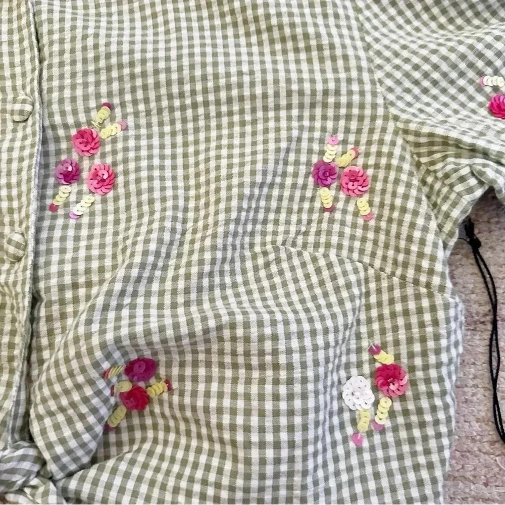NWT LPA (Revolve)• Valerie Top Green Gingham Size Large - Picture 7 of 11